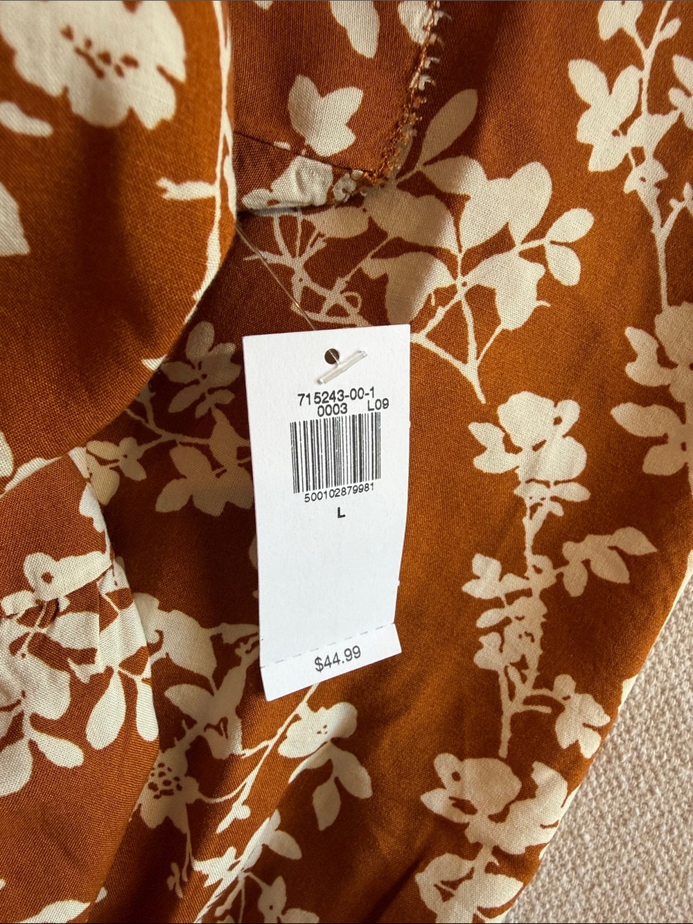 Old Navy Rust Floral V-Neck Midi Dress NWT - Picture 13 of 13